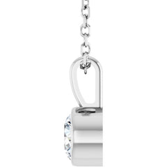 Platinum 1/3 CT Lab-Grown Diamond Bezel-Set Solitaire 16-18" Necklace