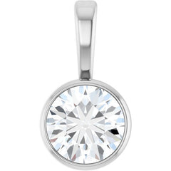 Platinum 1/3 CT Natural Diamond Bezel-Set Solitaire Pendant