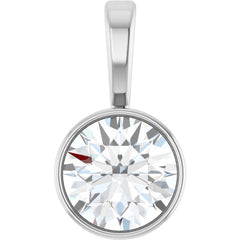 Platinum 1/2 CT Lab-Grown Diamond Bezel-Set Solitaire Pendant