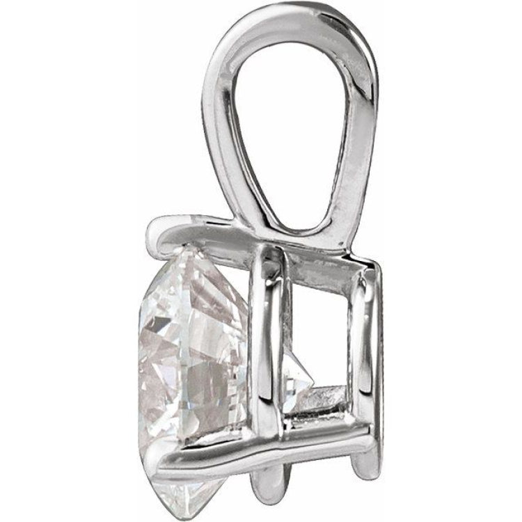 14K White Gold 5/8 CTW Natural Diamond Pendant