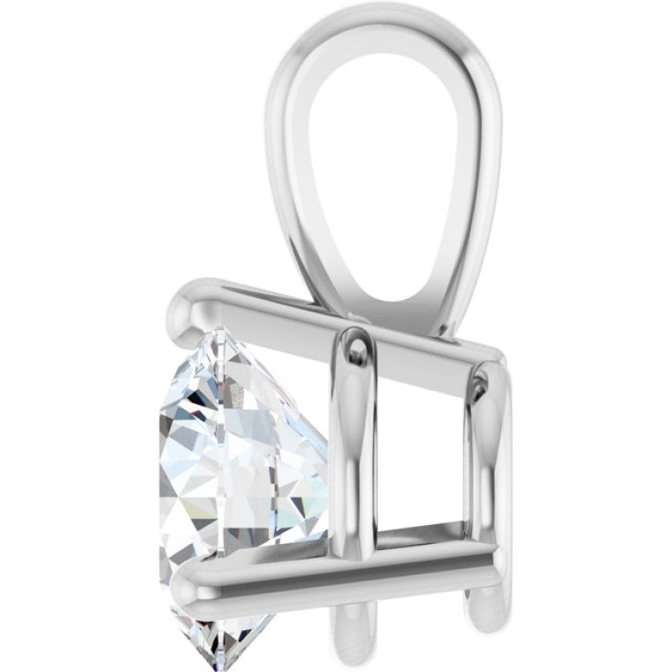 14K White Gold 3/4 CTW Natural Diamond Pendant