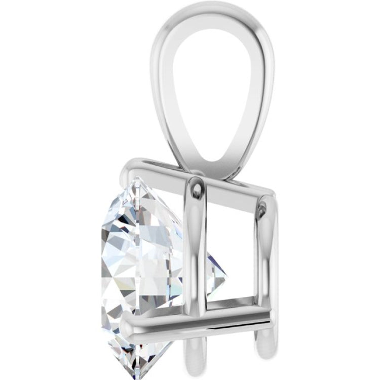 14K White Gold 1 CTW Natural Diamond Pendant