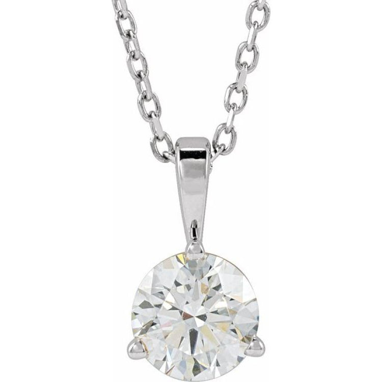 14K White Gold 5/8 CTW Natural Diamond 18" Necklace