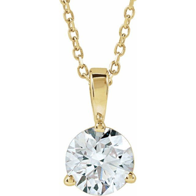 14K Yellow Gold 1 CTW Natural Diamond 18" Necklace