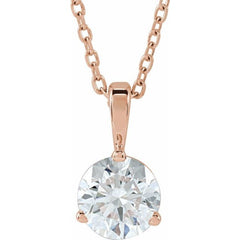 14K Rose Gold 3/4 CTW Lab-Grown Diamond 18" Necklace