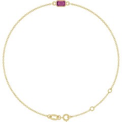 14K Yellow Gold Natural Pink Tourmaline 6 1/2-7 1/2" Bracelet