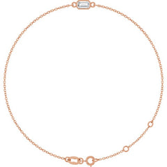 14K Rose Gold Natural Diamond 6 1/2-7 1/2" Bracelet