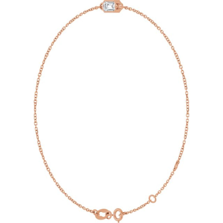 14K Rose Gold Natural Diamond 6 1/2-7 1/2" Bracelet
