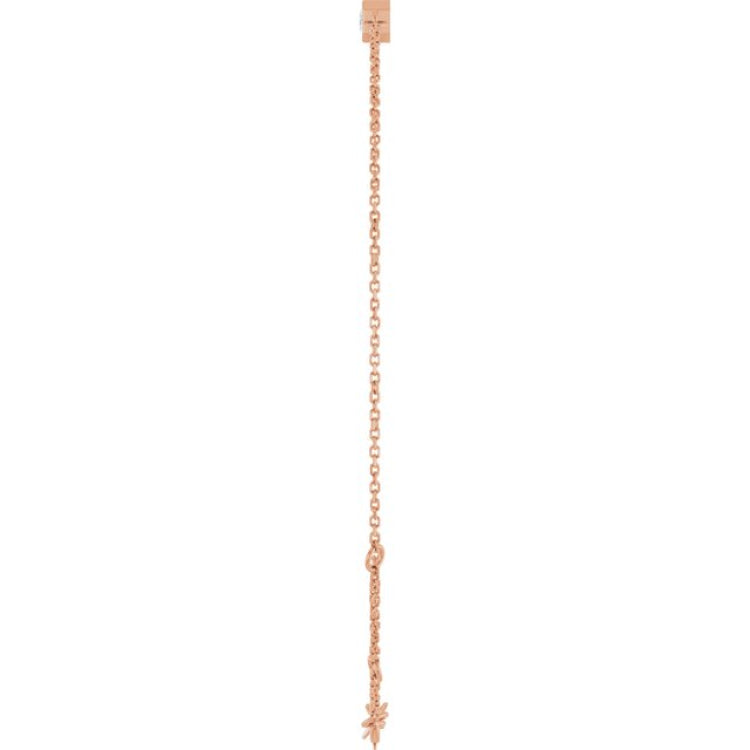 14K Rose Gold Natural Diamond 6 1/2-7 1/2" Bracelet