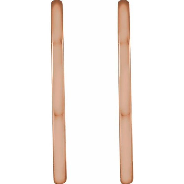 14K Rose Gold Hinged 25 mm Hoop Earrings