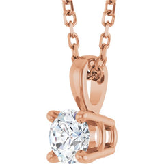 14K Rose Gold 1/4 CT Natural Diamond 18" Necklace