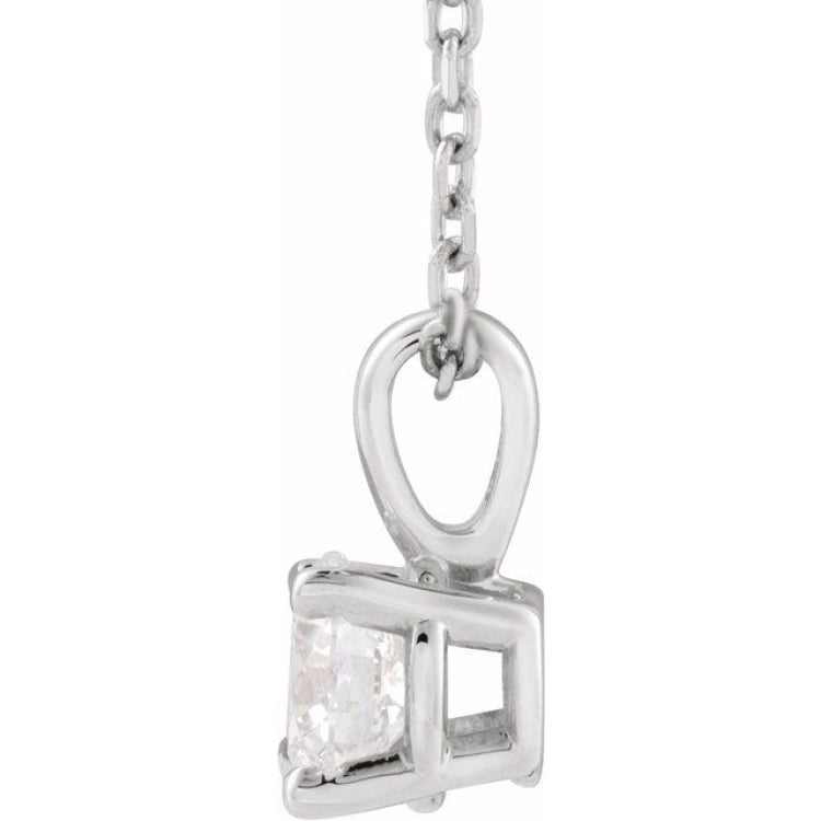 14K White Gold 3/4 CT Natural Diamond 18" Necklace