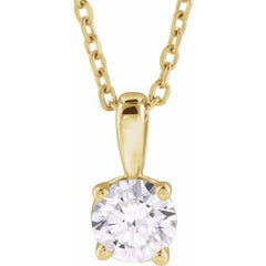 14K Yellow Gold 3/4 CT Natural Diamond 18" Necklace