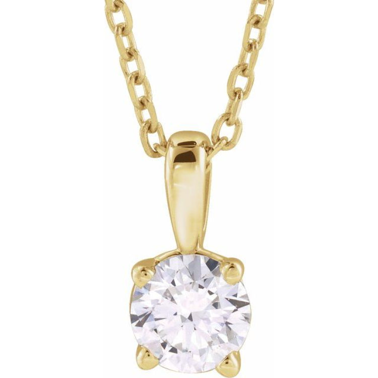 14K Yellow Gold 1/2 CT Lab-Grown Diamond 18" Necklace
