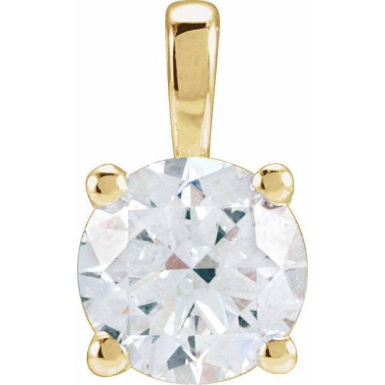 14K Yellow Gold 2 CT Natural Diamond Pendant