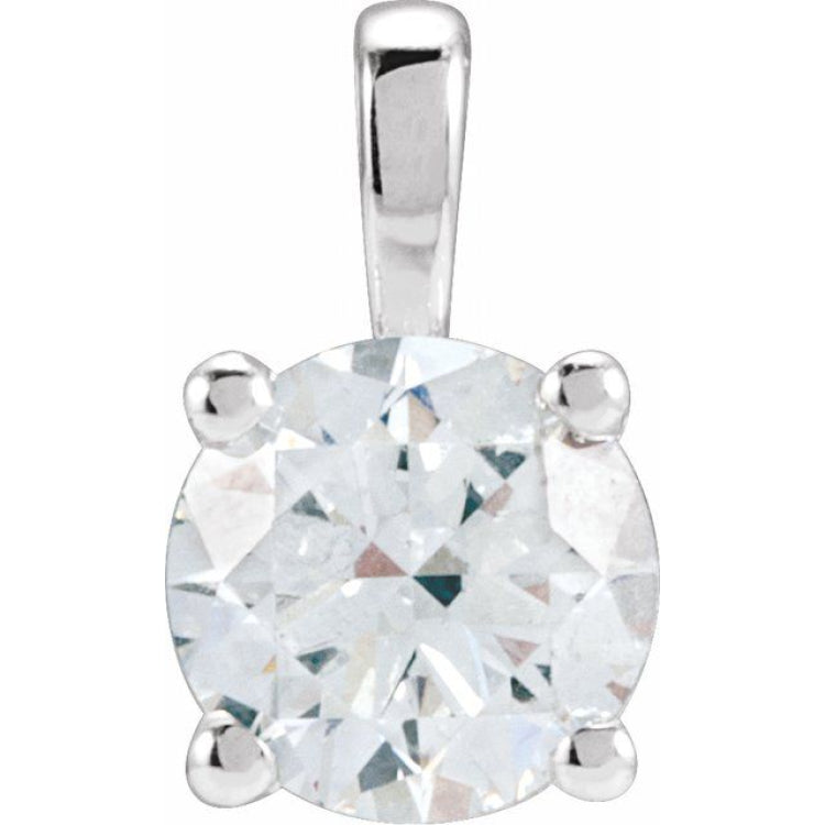 14K White Gold 1 1/2 CT Lab-Grown Diamond Pendant