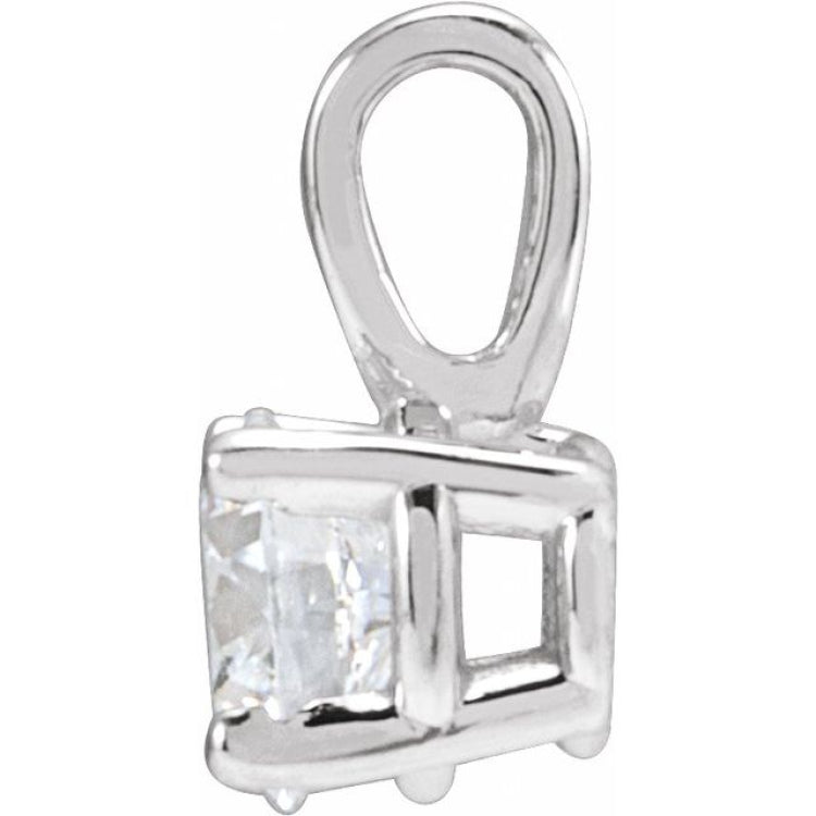 14K White Gold 1/2 CT Lab-Grown Diamond Pendant