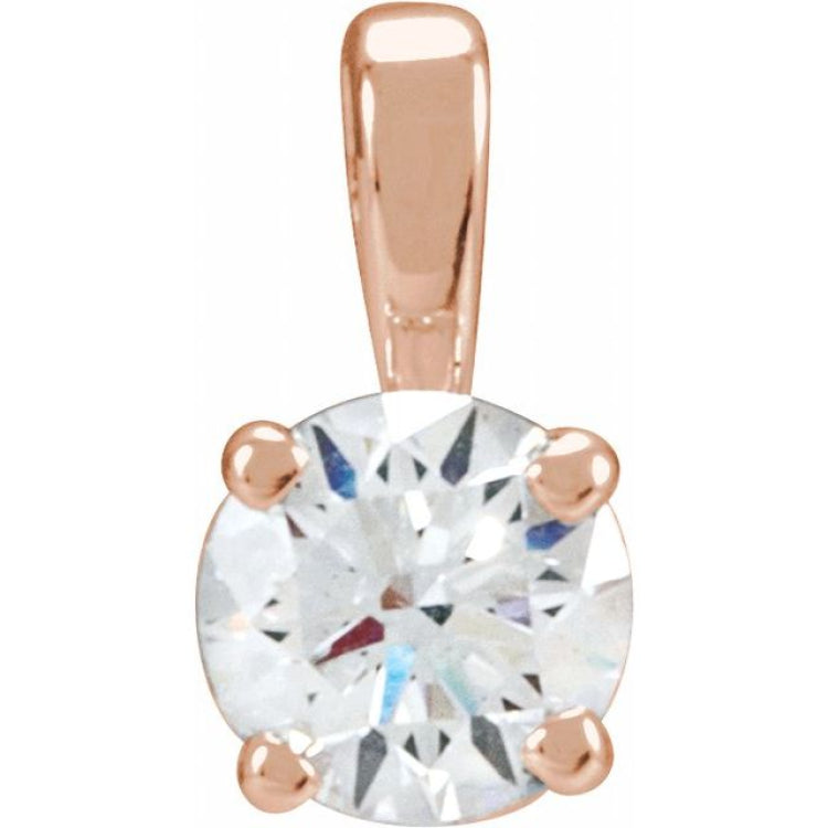 14K Rose Gold 1/2 CT Lab-Grown Diamond Pendant