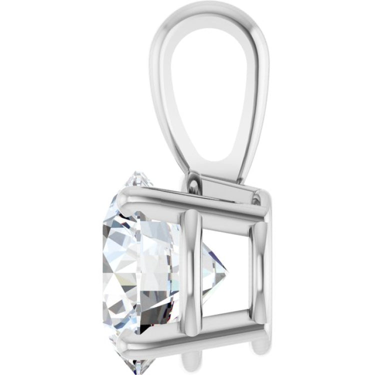 14K White Gold 1 1/4 CT Lab-Grown Diamond Pendant