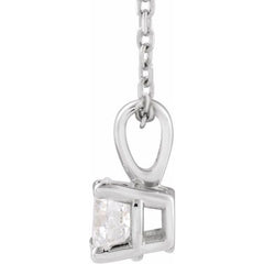 14K White Gold 1 CT Lab-Grown Diamond 18" Necklace