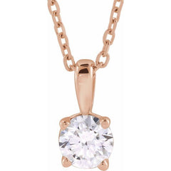 14K Rose Gold 1 CT Lab-Grown Diamond 18" Necklace