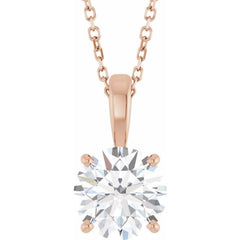 14K Rose Gold 2 CT Lab-Grown Diamond 18" Necklace