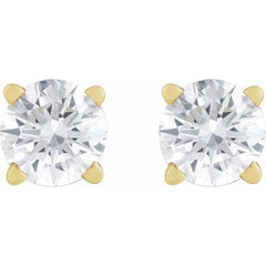 14K Yellow Gold 1/2 CT Natural Diamond Earring