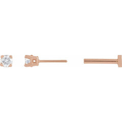 14K Rose Gold .05 CT Lab-Grown Diamond Earrings