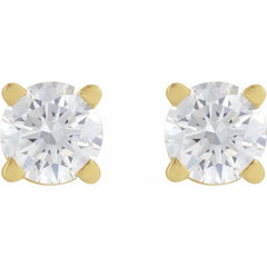 14K Yellow Gold 1/6 CT Natural Diamond  Earring