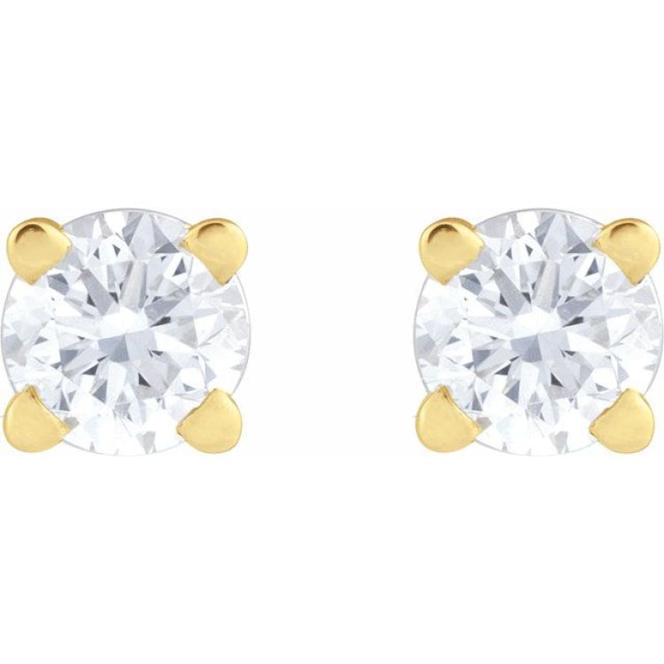 14K Yellow Gold 1/10 CT Lab-Grown Diamond  Earring