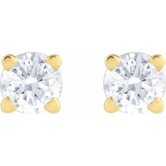 14K Yellow Gold 1/10 CT Lab-Grown Diamond  Earring