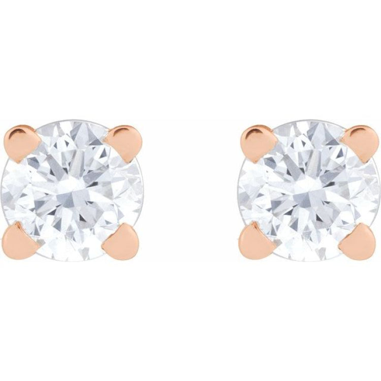 14K Rose Gold 1/10 CT Lab-Grown Diamond  Earring