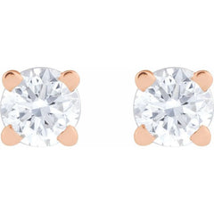 14K Rose Gold 1/10 CT Lab-Grown Diamond  Earring