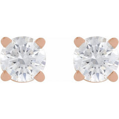 14K Rose Gold 1/6 CT Natural Diamond  Earring