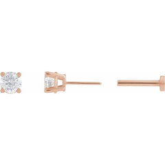 14K Rose Gold 1/6 CT Lab-Grown Diamond  Earring