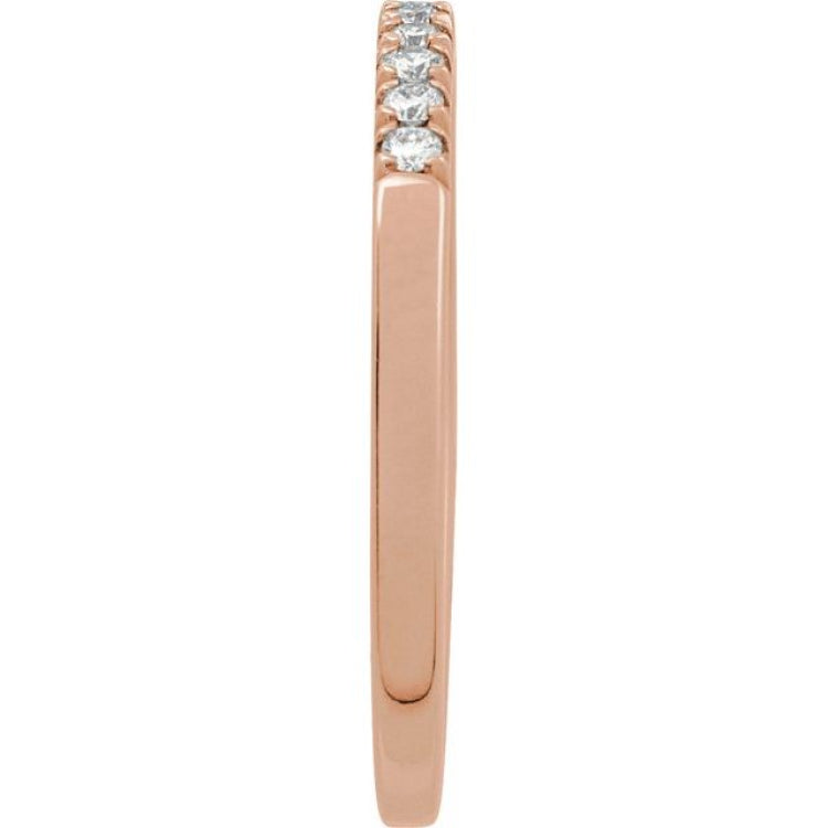 10K Rose Gold 1/6 CTW Natural Diamond Stackable Ring