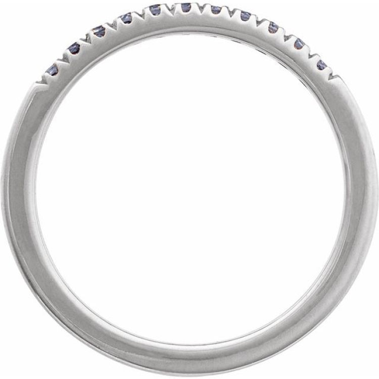 10K White Gold Natural Alexandrite Stackable Ring