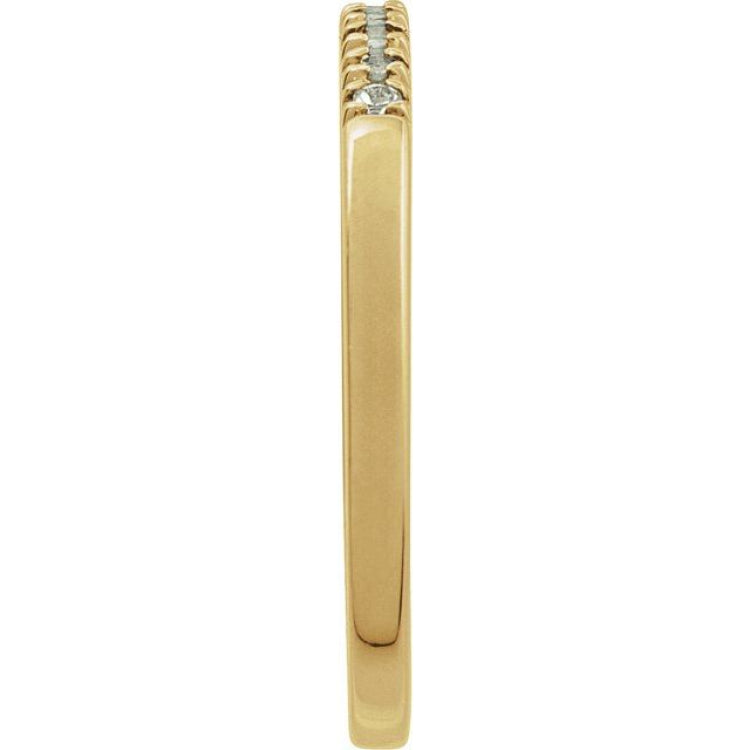 10K Yellow Gold Natural Aquamarine Stackable Ring