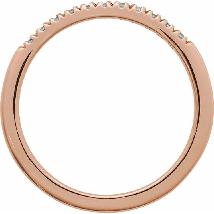 10K Rose Gold Natural Aquamarine Stackable Ring