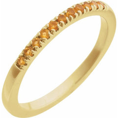 10K Yellow Gold Natural Citrine Stackable Ring