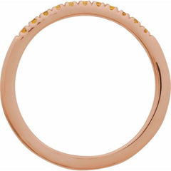 10K Rose Gold Natural Citrine Stackable Ring