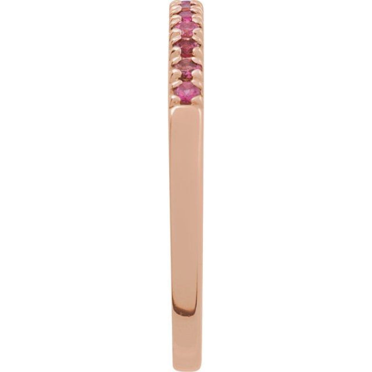 10K Rose Gold Natural Pink Tourmaline Stackable Ring