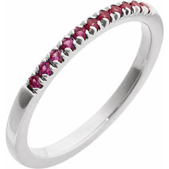 10K White Gold Lab-Grown Ruby Stackable Ring