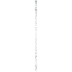 Sterling Silver Natural Aquamarine Bezel-Set 3-Stone 6 1/2-7 1/2" Bracelet