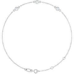 Sterling Silver 1/4 CTW Natural Diamond Bezel-Set 3-Stone 6 1/2-7 1/2" Bracelet