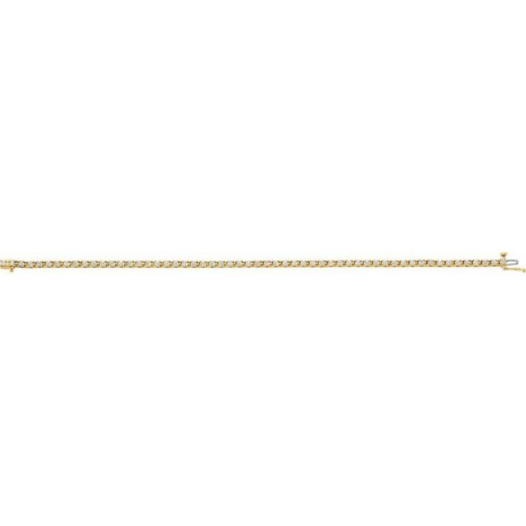 14K Yellow Gold 2 1/4 CTW Natural Diamond Line 7 1/4" Line Bracelet