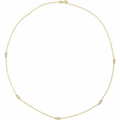 14K Yellow Gold 1/4 CTW Natural Diamond 5-Station 18" Necklace