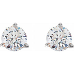 18K White Gold 1 CTW Natural Diamond Stud Earrings
