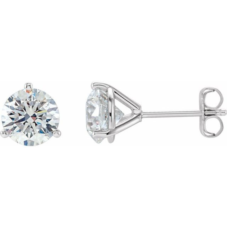 18K White Gold 2 CTW Natural Diamond Stud Earrings