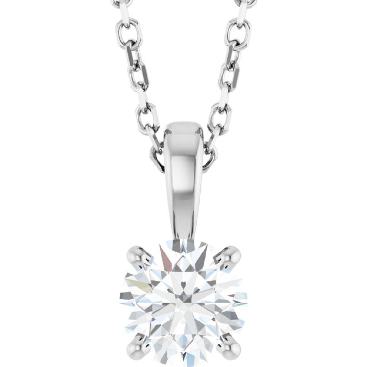 14K White Gold 1/2 CTW Natural Diamond 18" Necklace